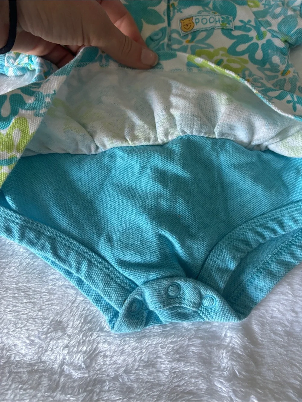 Vintage Winnie The Pooh Baby Girl Onesie with Built in Bloomers